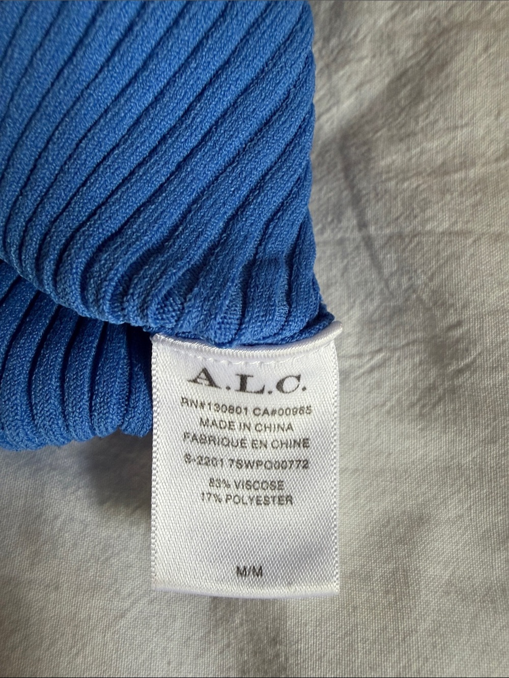 A.L.C. Ribbed Polo Knit Top in Bright Blue - Picture 5 of 8